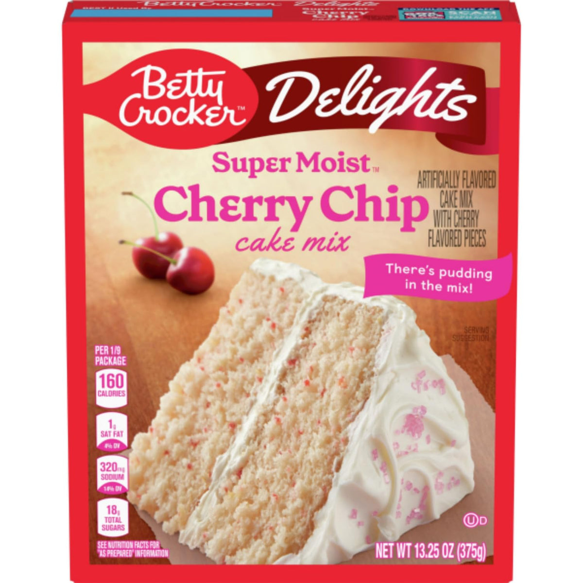 Betty Crocker Delights Cherry Chip Cake Mix (Pack of 3) with By The Cup Frosting Spreader