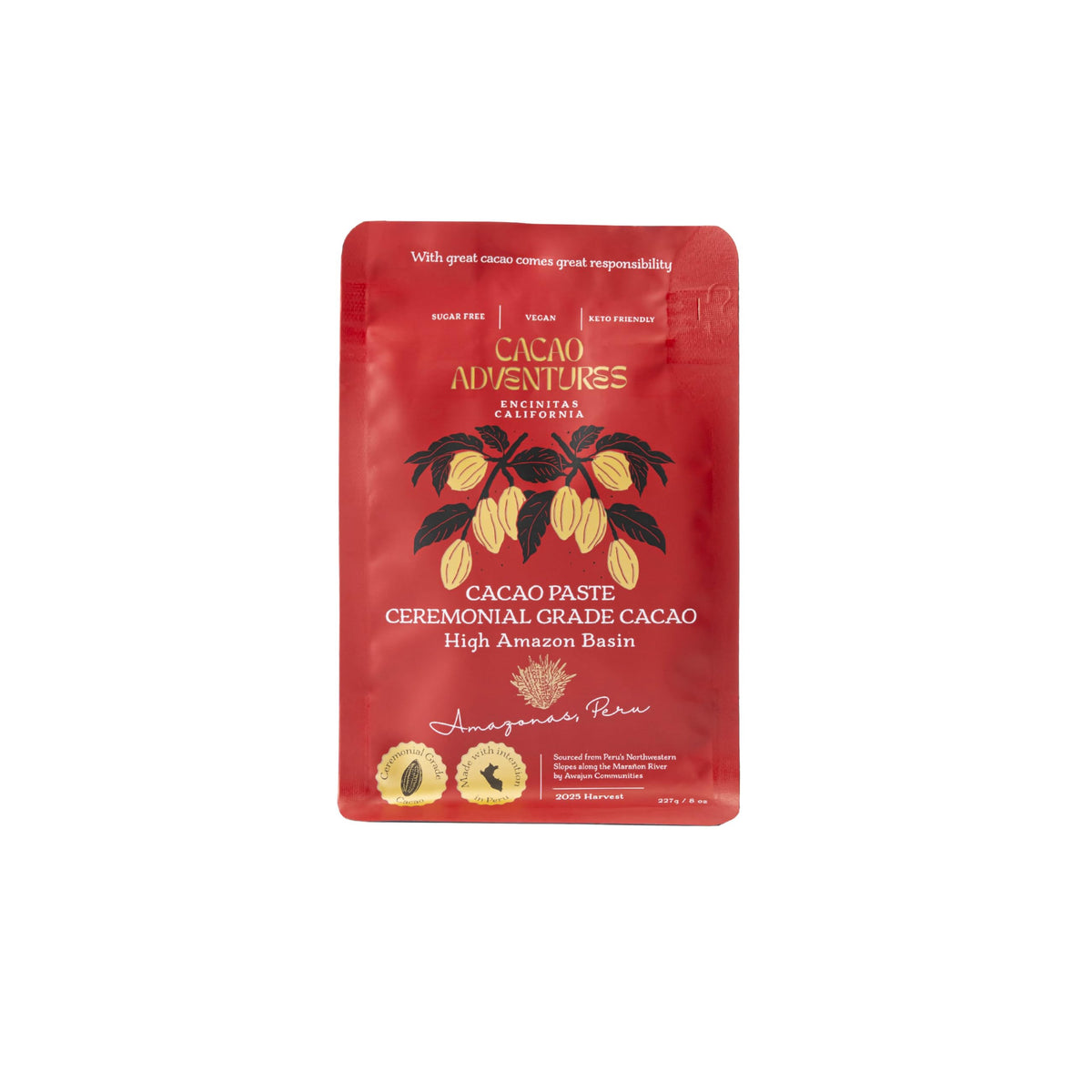 Cacao Adventures Ceremonial Grade Cacao – 100% Pure, Dairy Free & Vegan (8 oz)