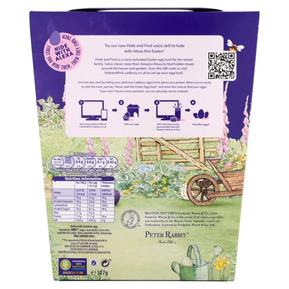 Cadbury Egg Hunt Pack 317g – 22 Hollow Milk Chocolate Eggs (UK Imported)