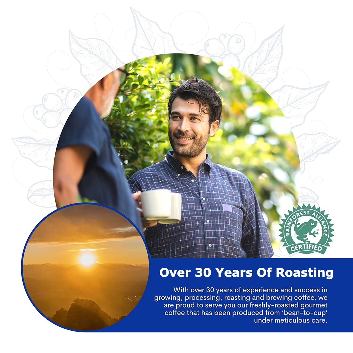 Cafe Blue – 100% Authentic Jamaica Blue Mountain Coffee (Clifton Mount), Medium Roast, 16 oz