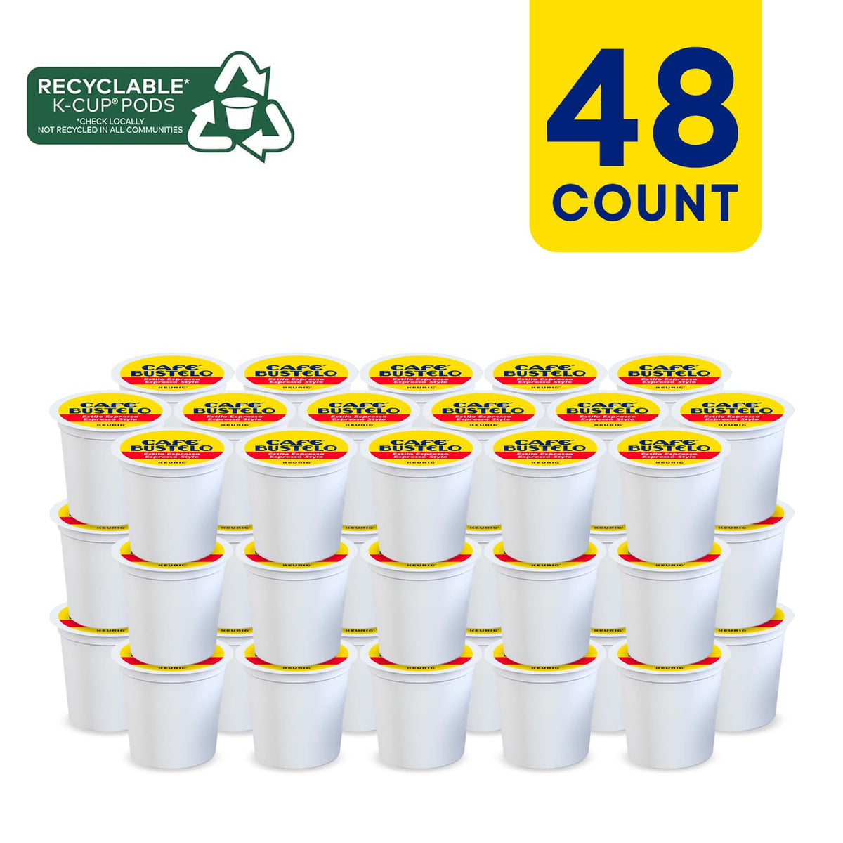 Cafe Bustelo Espresso Roast K-Cup Packs – 48 Count