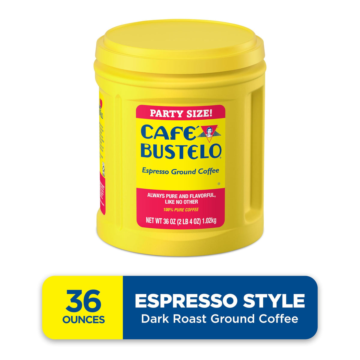 Cafe Bustelo Espresso Ground Coffee – Dark Roast, 36-Ounce Canister