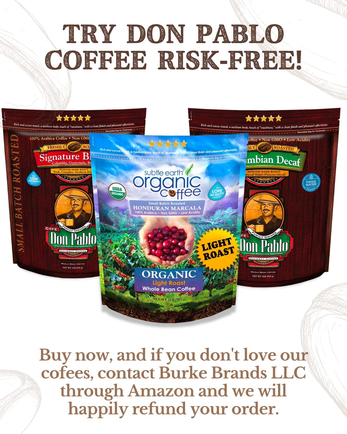 Cafe Don Pablo Subtle Earth Organic Coffee - Light Roast, 2 lb Whole Bean, 100% Arabica