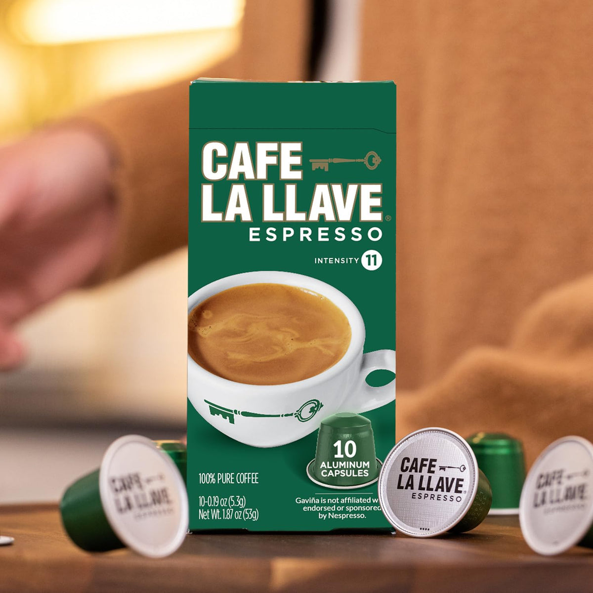 Cafe La Llave Latin Style Espresso Pods – Dark Roast, 40 Count, Nespresso Original Line Compatible