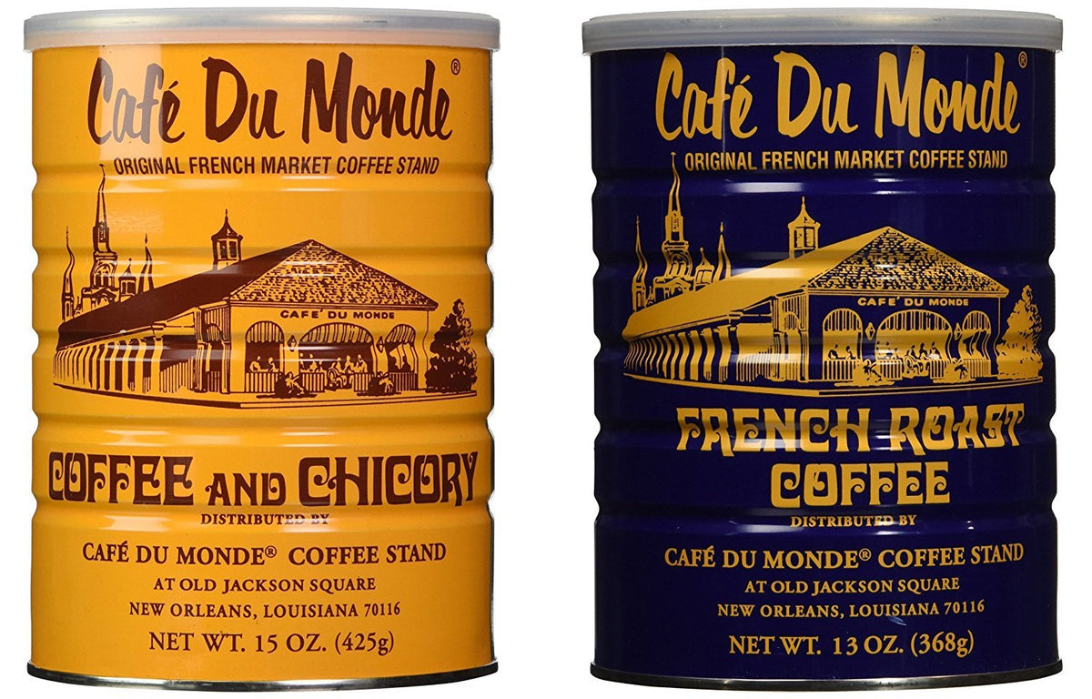 Cafe Du Monde Coffee & Chicory Bundle – New Orleans French Roast Duo (15 oz Original + 13 oz Chicory)