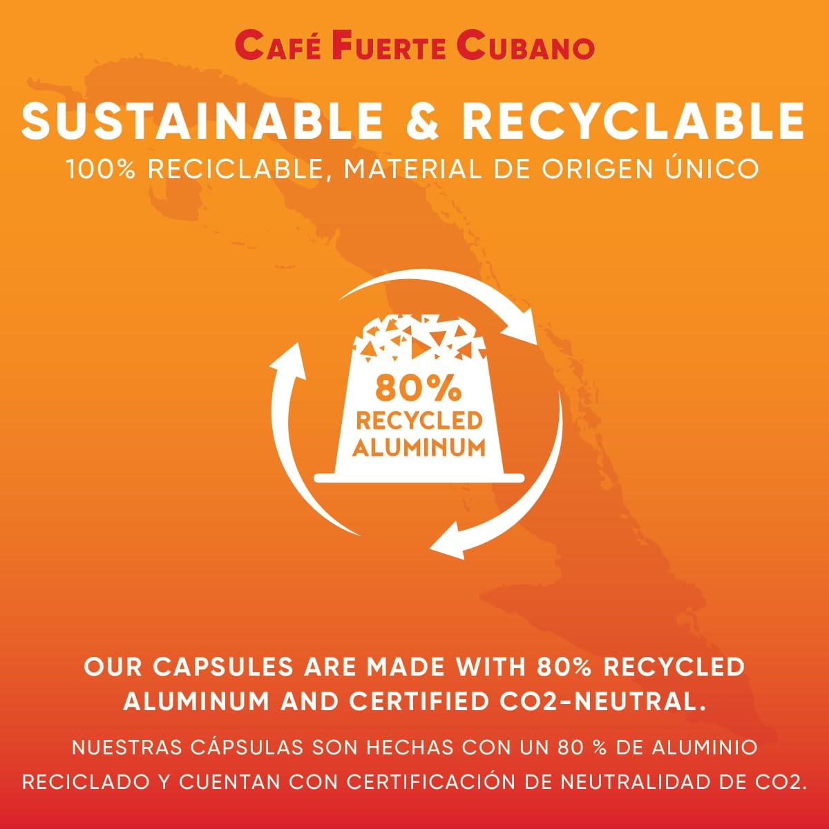 Café Fuerte Cubano Aluminum Espresso Capsules – Nespresso Original Compatible, Dark Roast