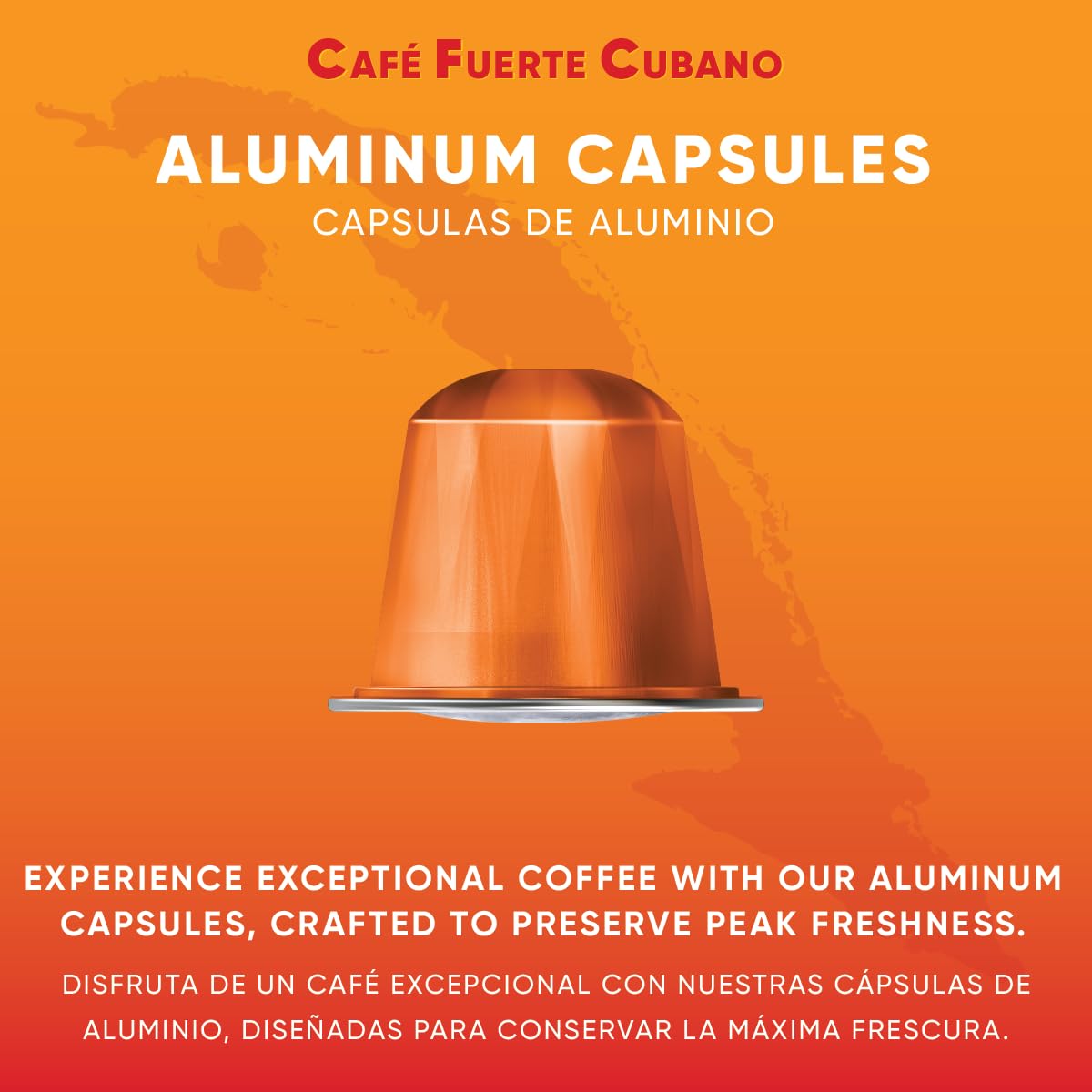 Café Fuerte Cubano Aluminum Espresso Capsules – Nespresso Original Compatible, Dark Roast