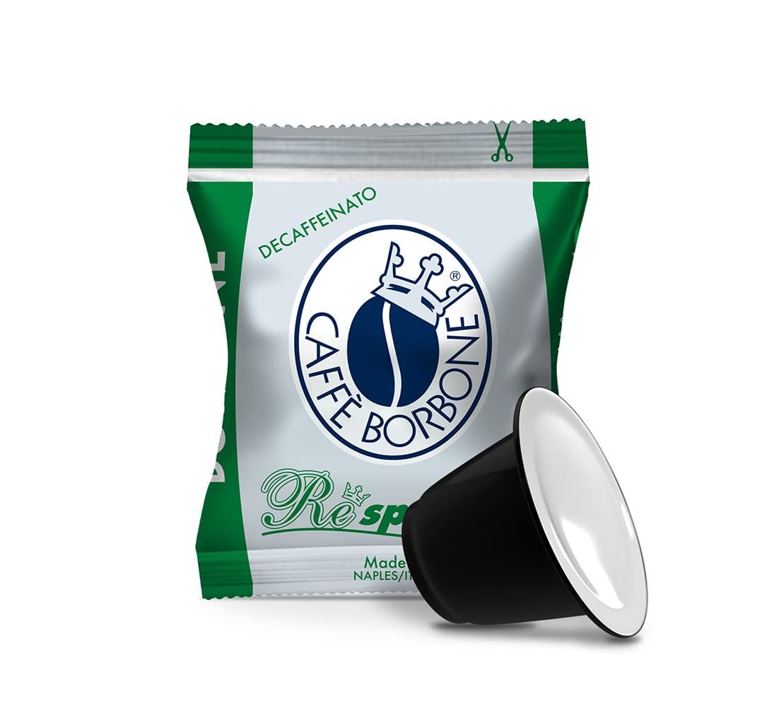 Caffè Borbone DEK Decaf Espresso Pods – 50 Count, Dark Roast, Nespresso Original Compatible