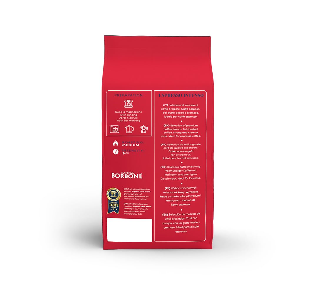 Caffe Borbone Espresso Intenso Whole Bean – 100% Robusta, Medium Roast, 2.2 lb