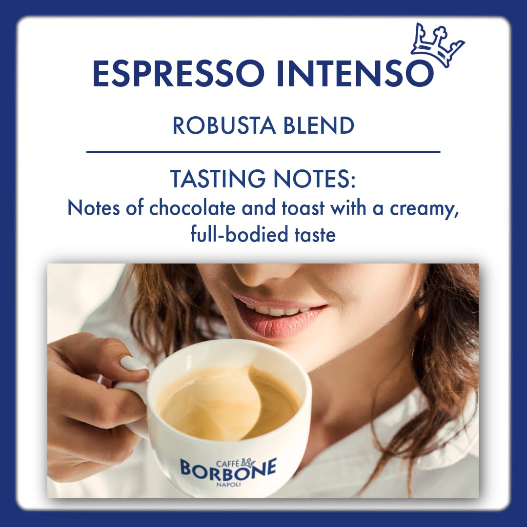 Caffe Borbone Espresso Intenso Whole Bean – 100% Robusta, Medium Roast, 2.2 lb