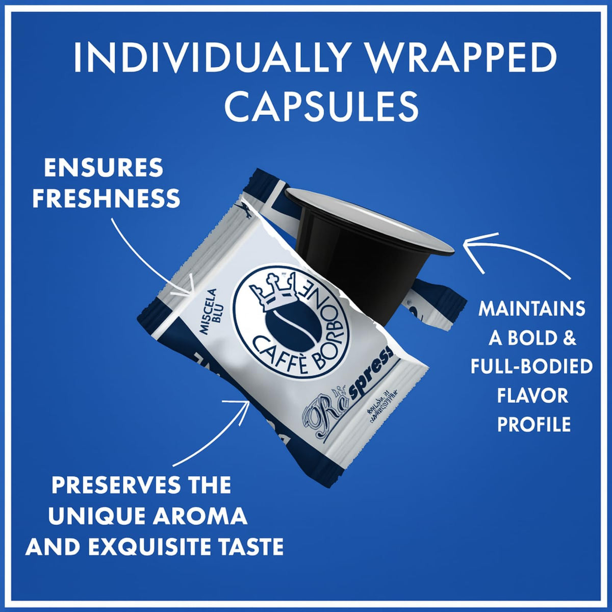 Caffè Borbone Gold Blend Nespresso Original Line Pods – 50 Count Espresso Capsules