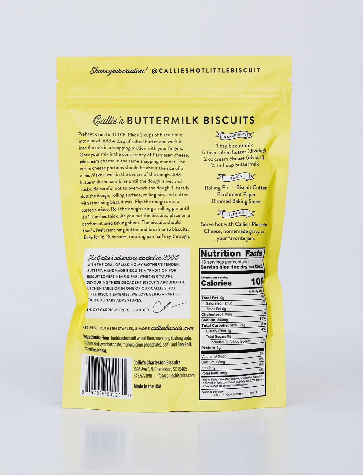 Callie's Charleston Biscuits - Hot Little Buttermilk Biscuit Mix, 2 Bags (24 Biscuits)