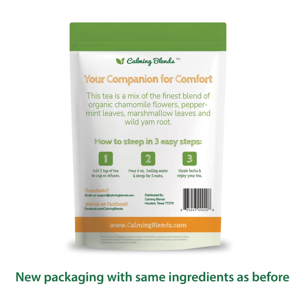Calming Blends Diverticulitis Tea — Organic, Caffeine Free, Includes Tea Strainer
