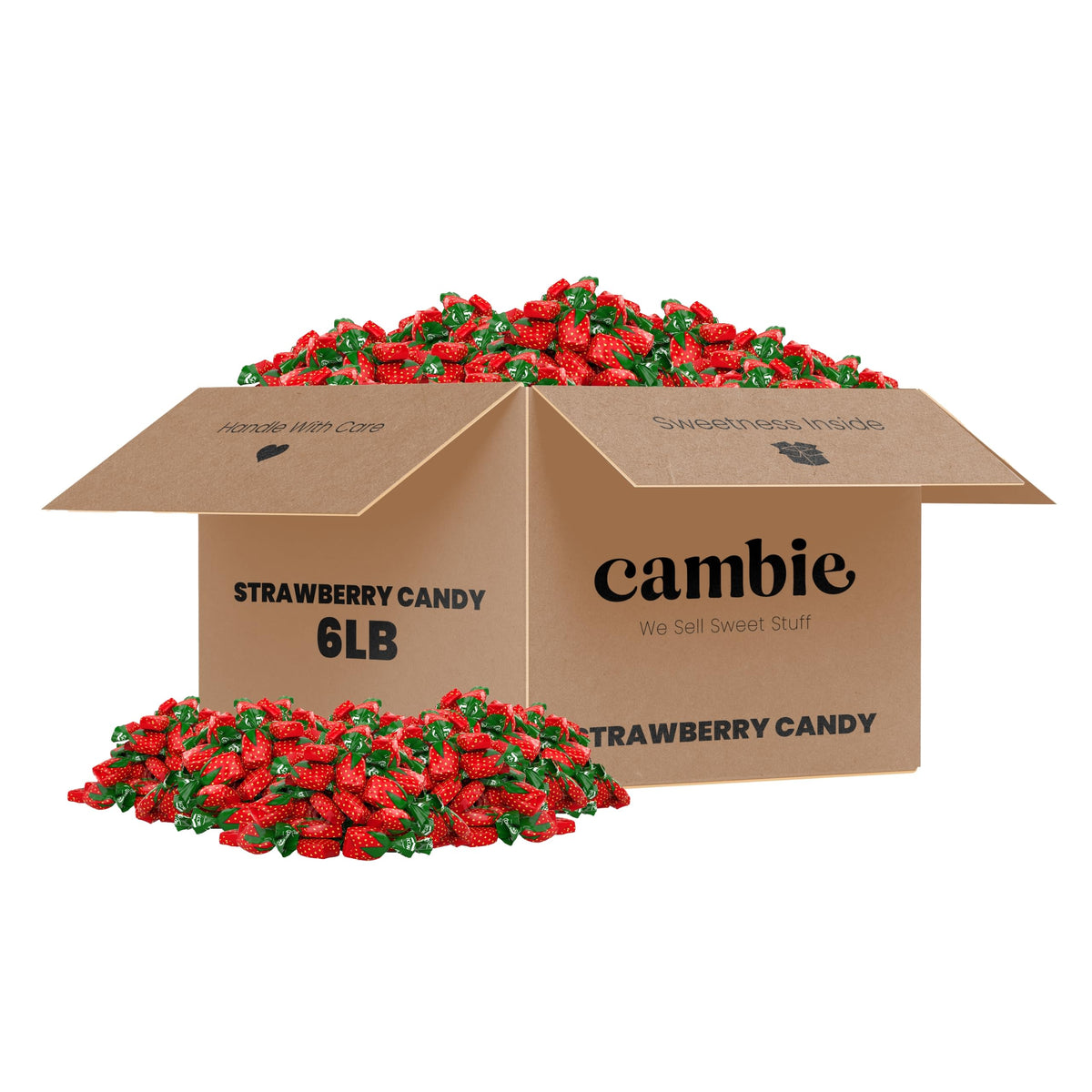 Cambie Strawberry Bon Bons – 6 Lb Bulk Candy with Hard Shell & Soft Center