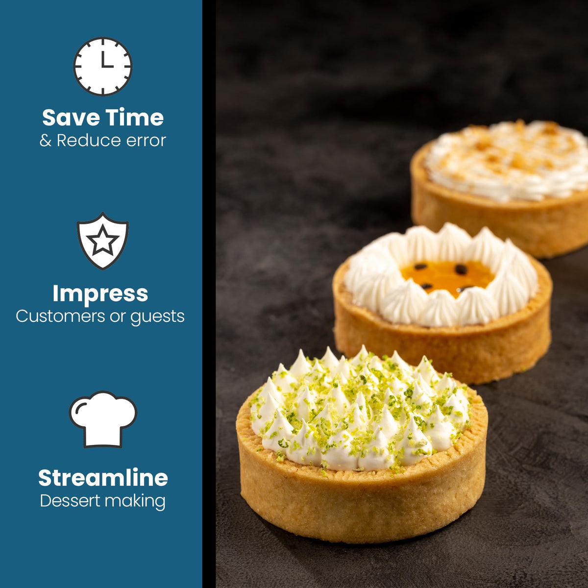 Cambie Sweet Round Large Tart Shells – 3.15-in French Style with White Chocolate Coating (Pack of 24)