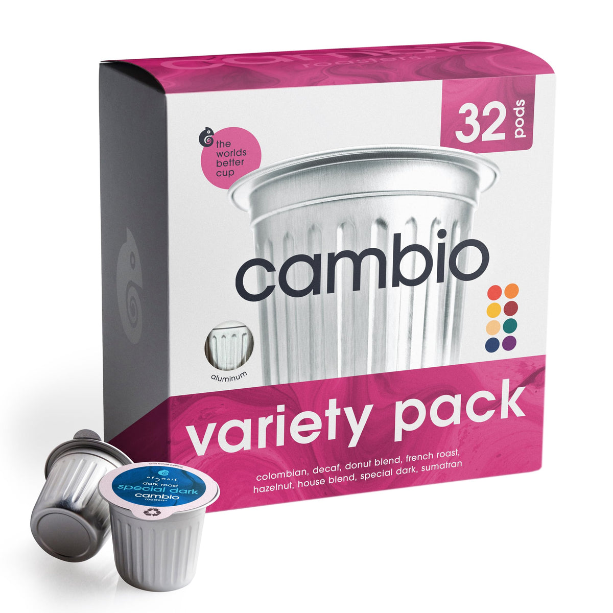 Cambio Roasters Organic Coffee Pods Variety Pack – Keurig Compatible Aluminum Pods, 32 Count