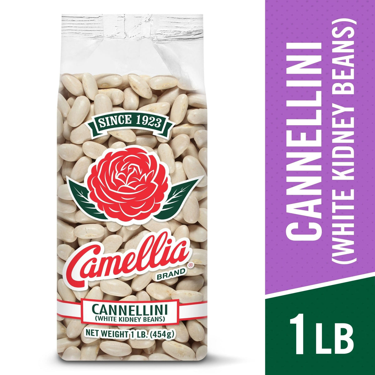 Camellia Brand Dried Cannellini Beans - Premium White Kidney Beans, Non-GMO, Gluten-Free, 1 lb (Pack of 6)