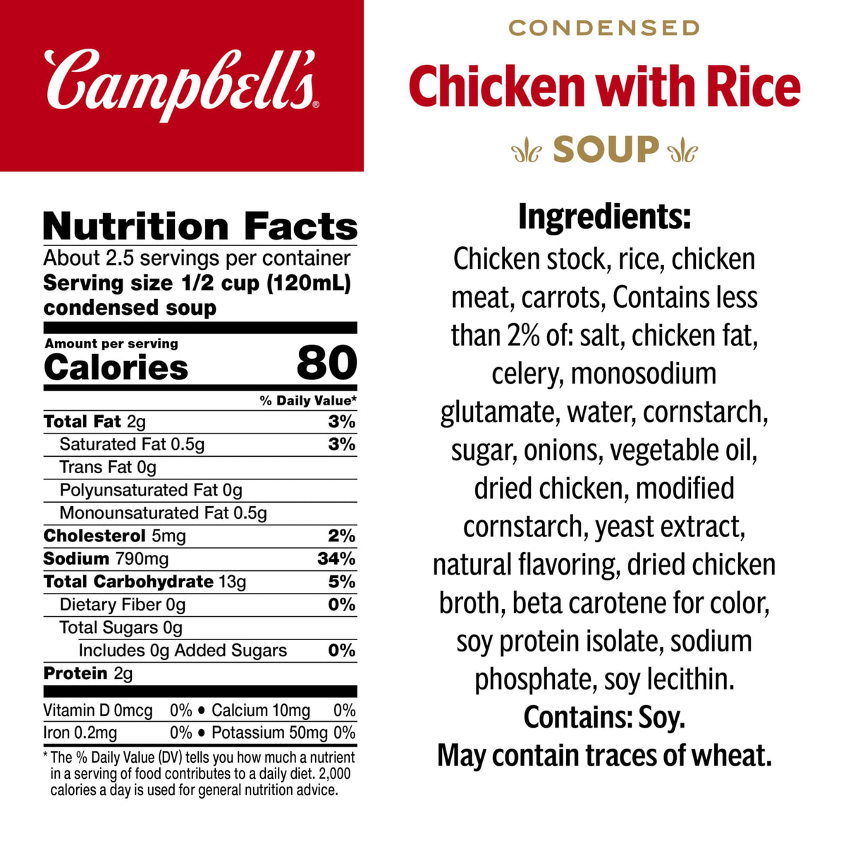 Campbell's Condensed Chicken and Rice Soup, 12 Pack – 10.5 oz Cans | Quick Comfort