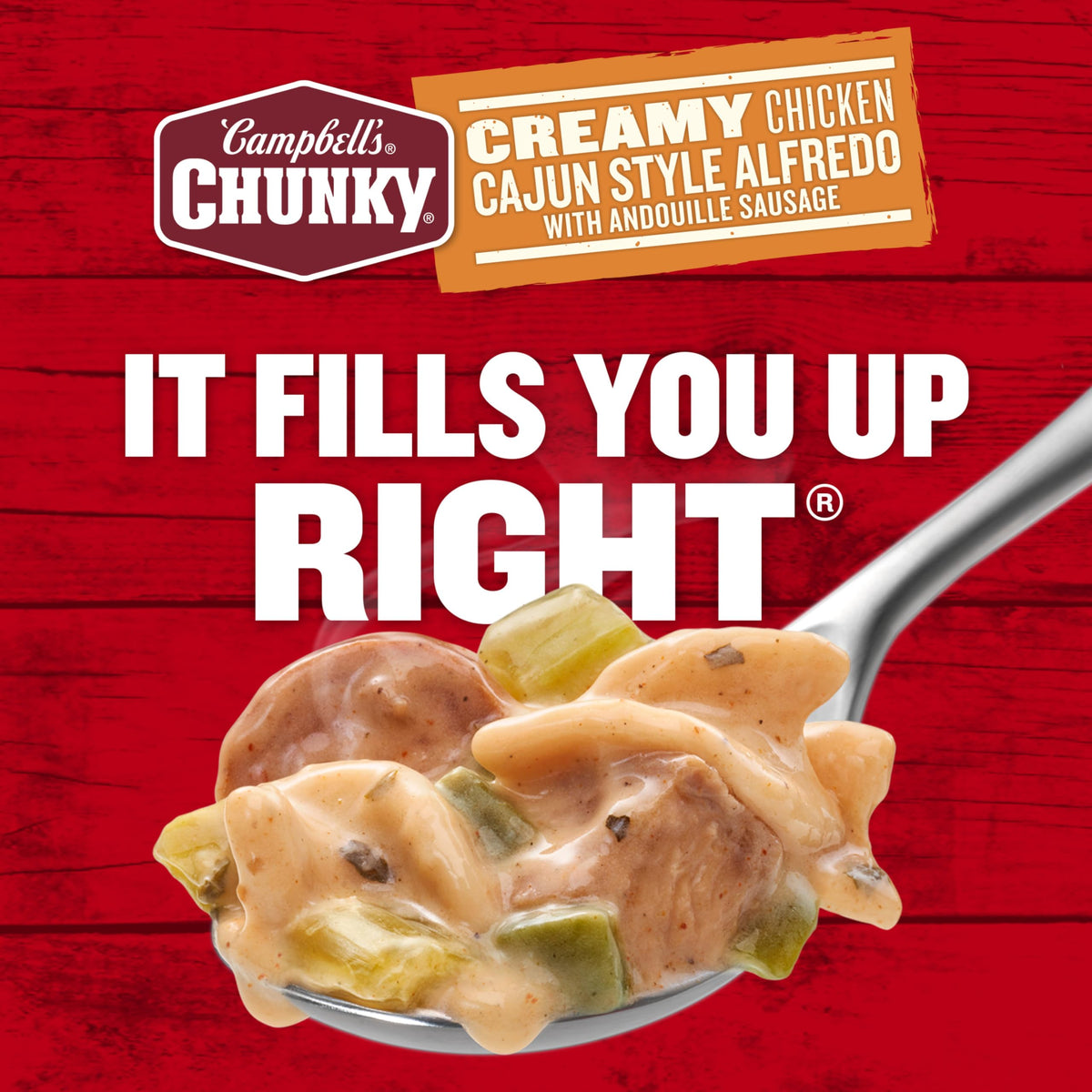 Campbell's Chunky Creamy Chicken Cajun Style Alfredo with Andouille Sausage Soup – 18.8 oz Can (12 Pack)