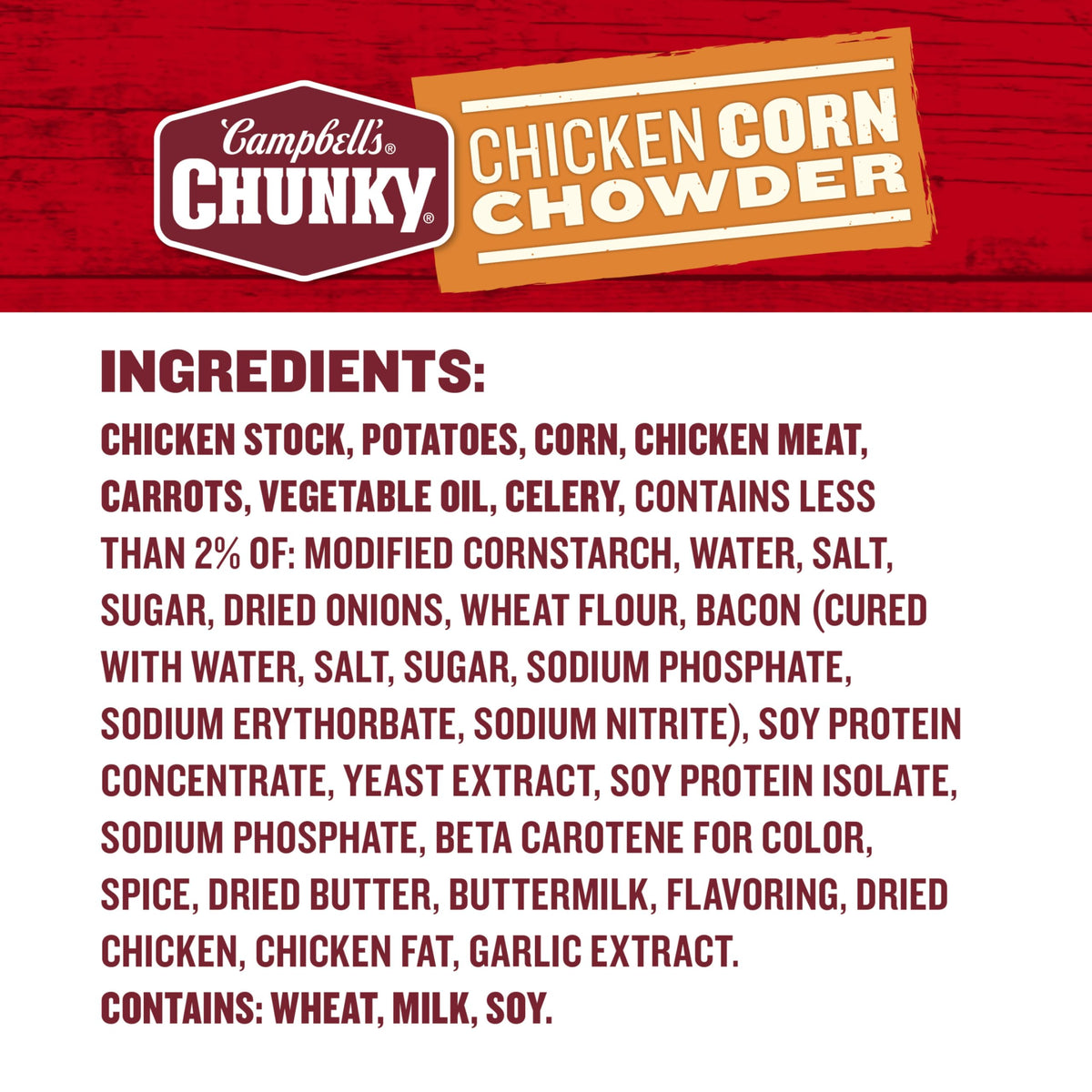 Campbell's Chunky Chicken Corn Chowder Soup – 18.8 oz Can (Case of 12)