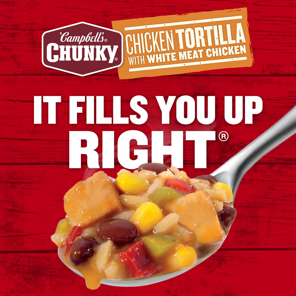 Campbell's Chunky Chicken Tortilla Soup with Grilled White Meat Chicken — 18.6 oz Can (Case of 12)
