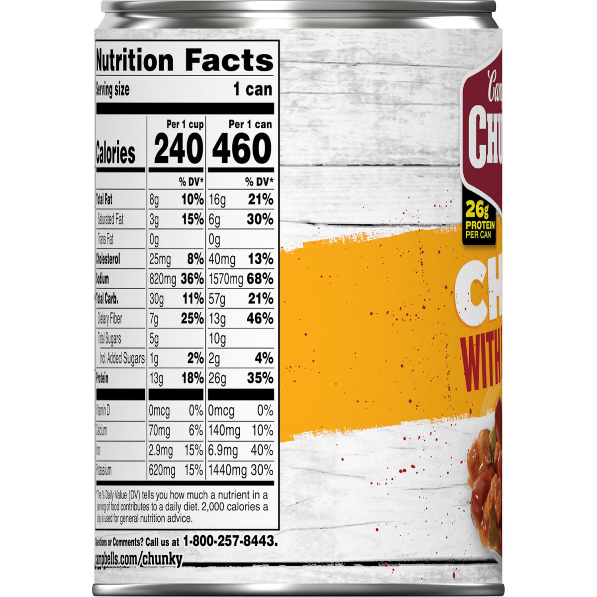 Campbell’s Chunky Chili With Beans – 16.5 oz Can, 12 Pack