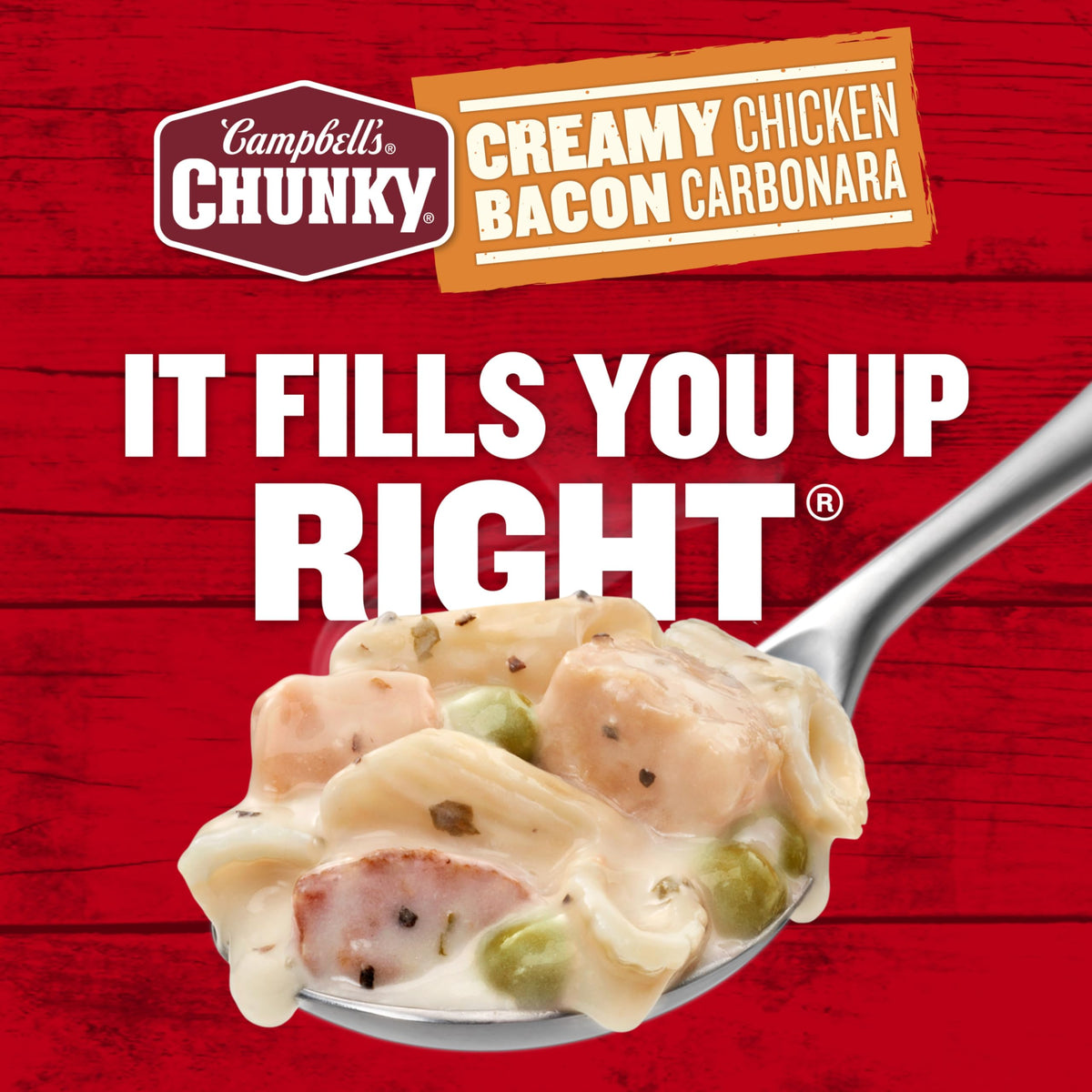 Campbell's Chunky Creamy Chicken Bacon Carbonara Soup, 18.8 oz Can (12 Pack) – Hearty & Protein-Packed