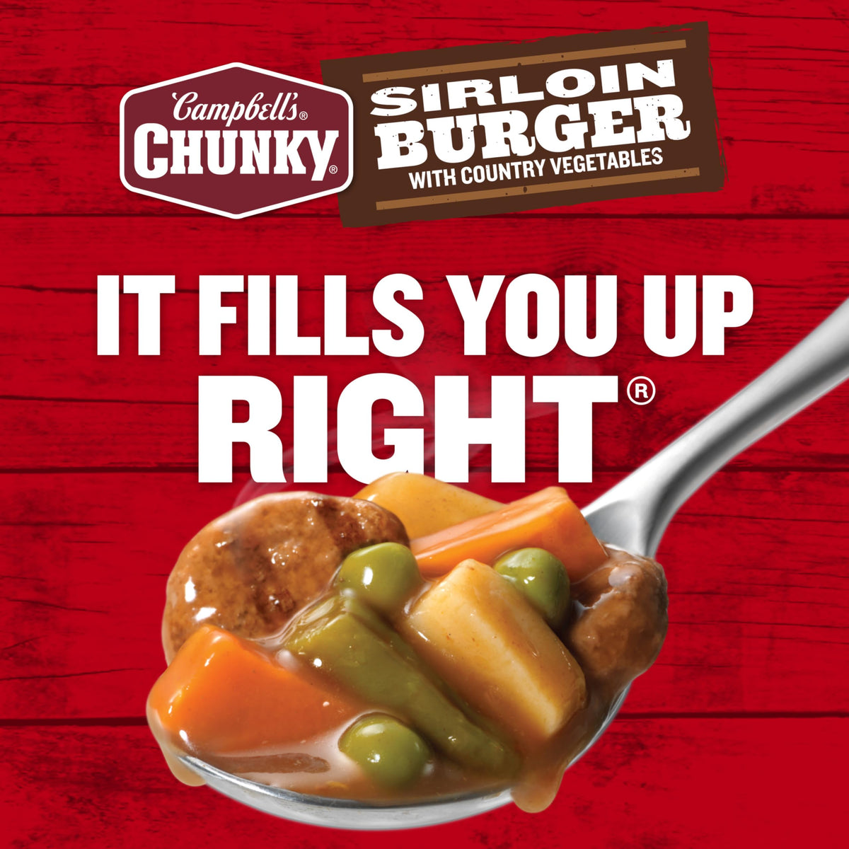 Campbell’s Chunky Sirloin Burger With Country Vegetables Soup - 18.8 oz Can (Case of 12)