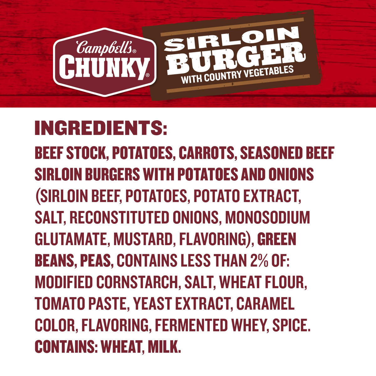 Campbell’s Chunky Sirloin Burger With Country Vegetables Soup - 18.8 oz Can (Case of 12)