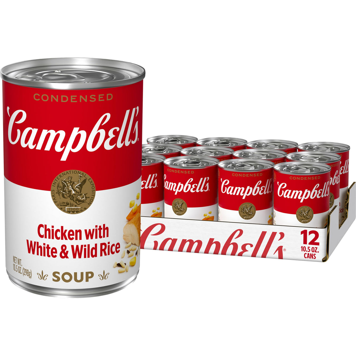 Campbell's Condensed Chicken & Rice Soup with White & Wild Rice – 12 Pack, 10.5 oz Cans