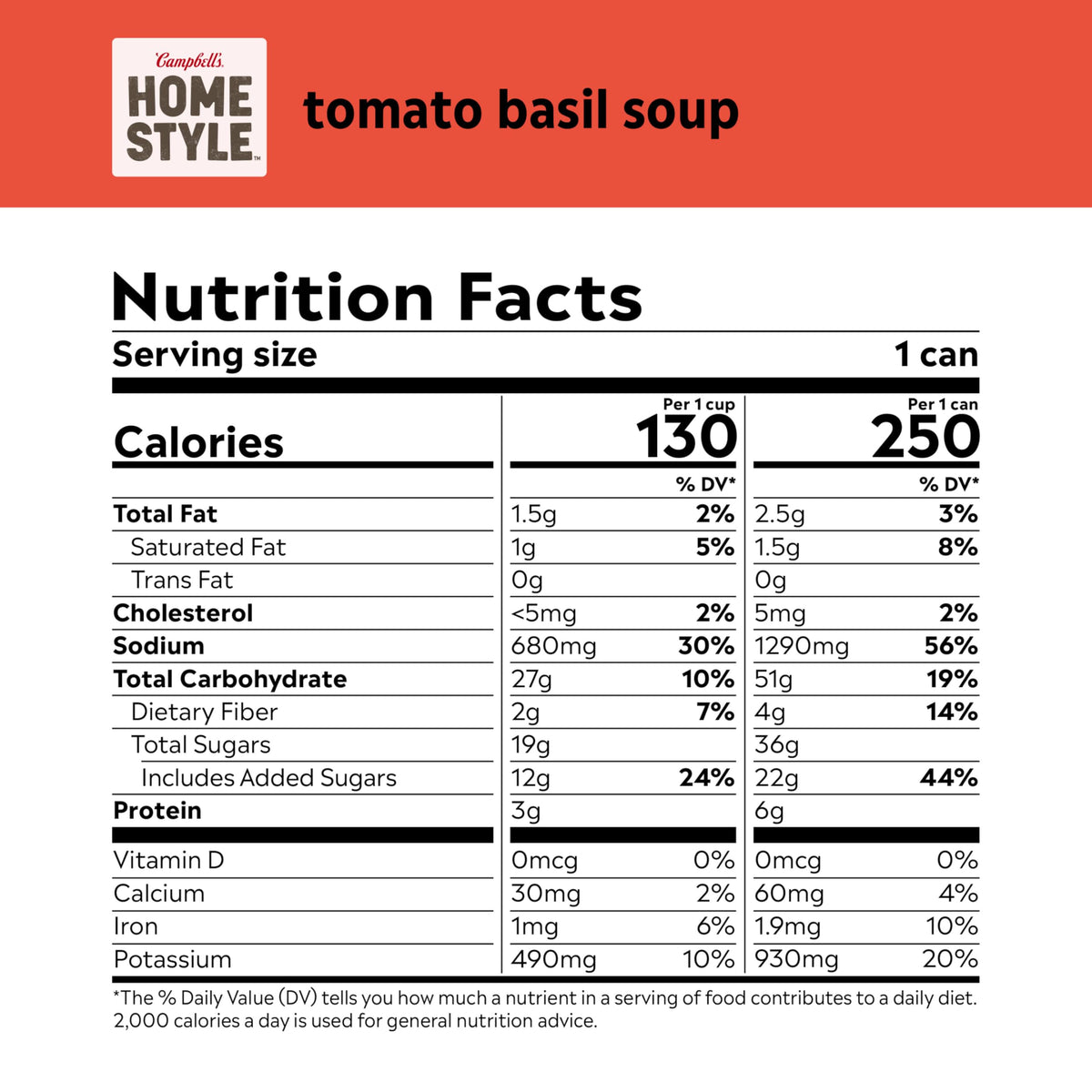 Campbell’s Homestyle Tomato Basil Soup | 16.3 oz Can