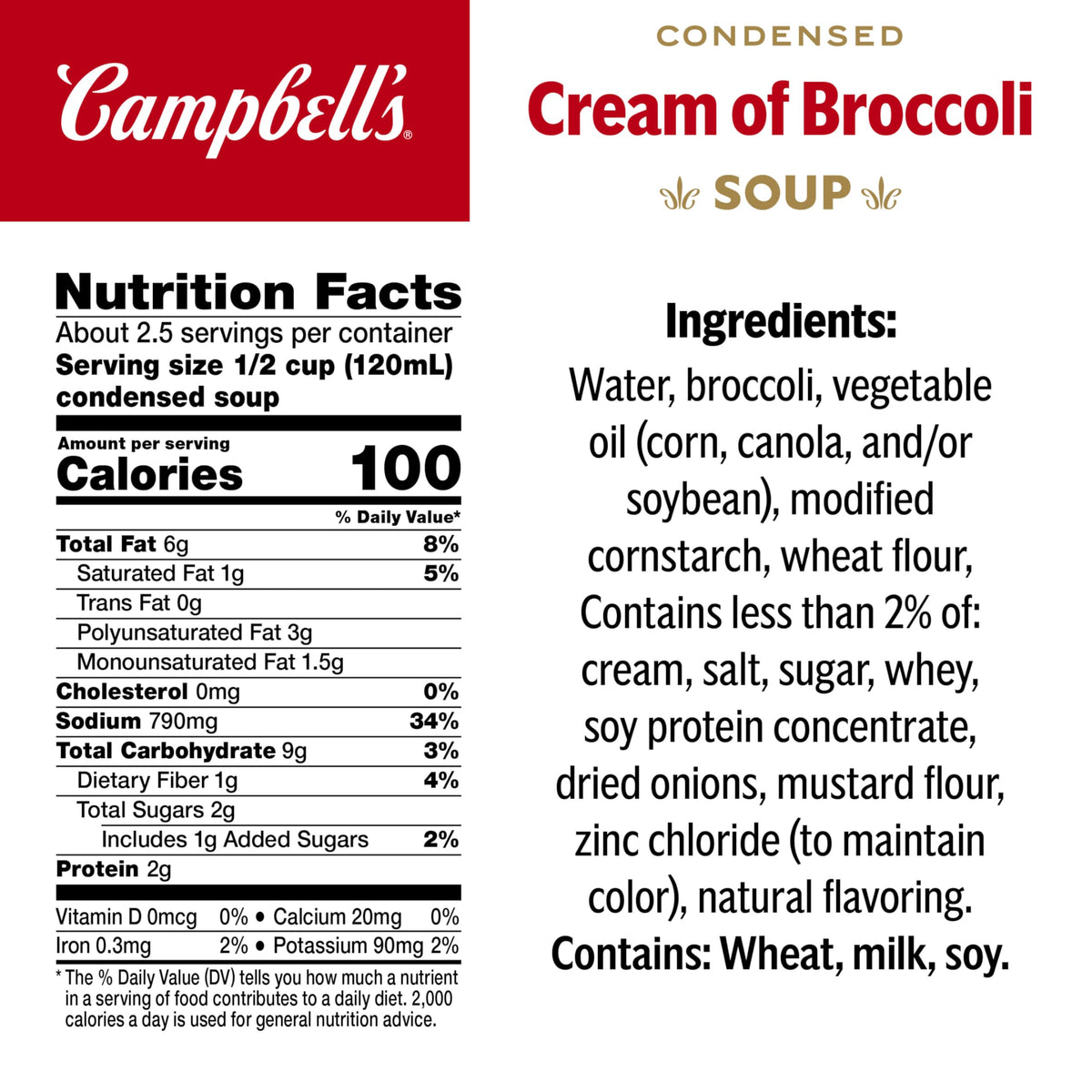 Campbell's Condensed Cream of Broccoli Soup – 12 Pack, 10.5 oz Cans