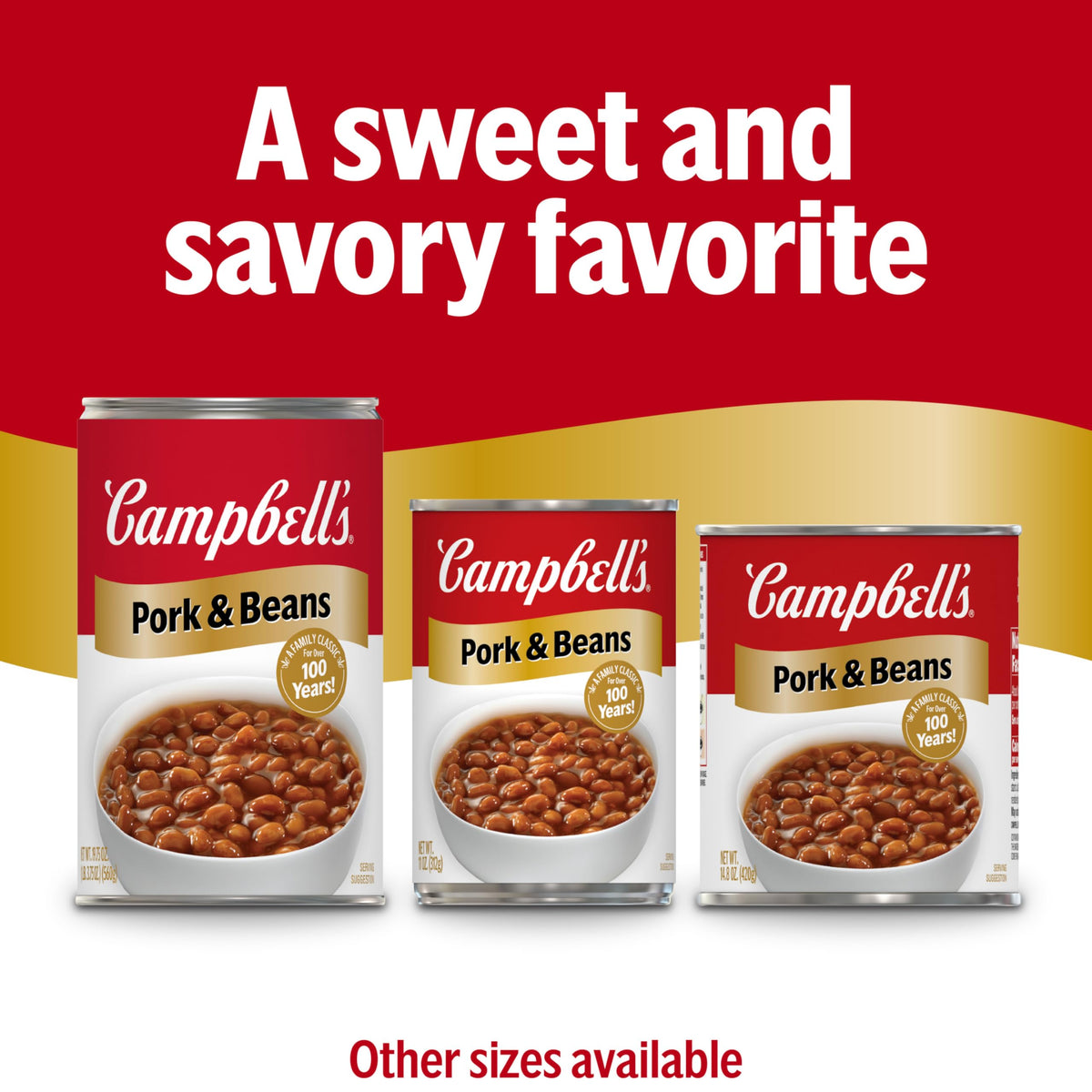 Campbell's Pork and Beans – 11 oz Can (Case of 24) | Hearty, Quick Canned Beans