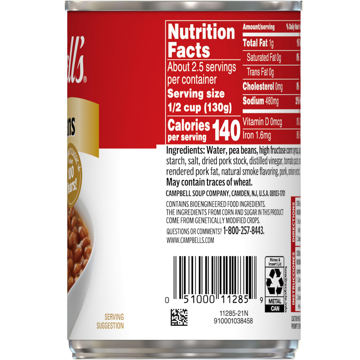 Campbell's Pork and Beans – 11 oz Can (Case of 24) | Hearty, Quick Canned Beans