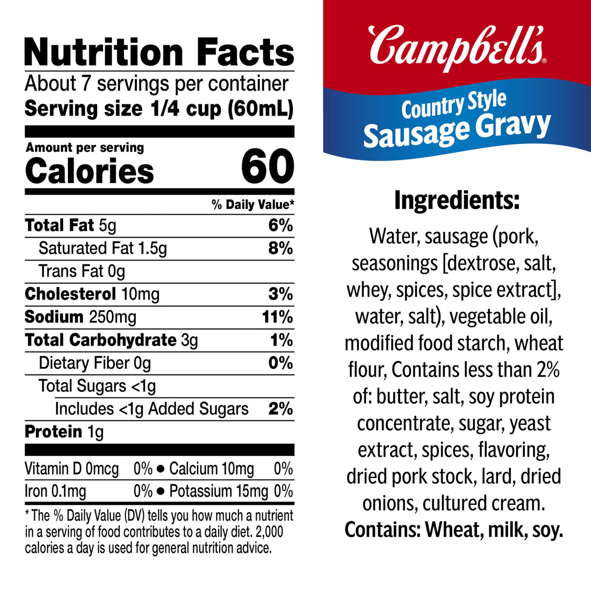 Campbell’s Country Style Sausage Gravy – 13.8 oz Can (12 Pack)