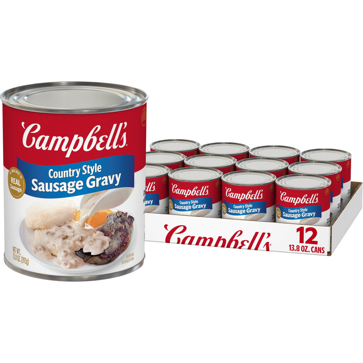 Campbell’s Country Style Sausage Gravy – 13.8 oz Can (12 Pack)