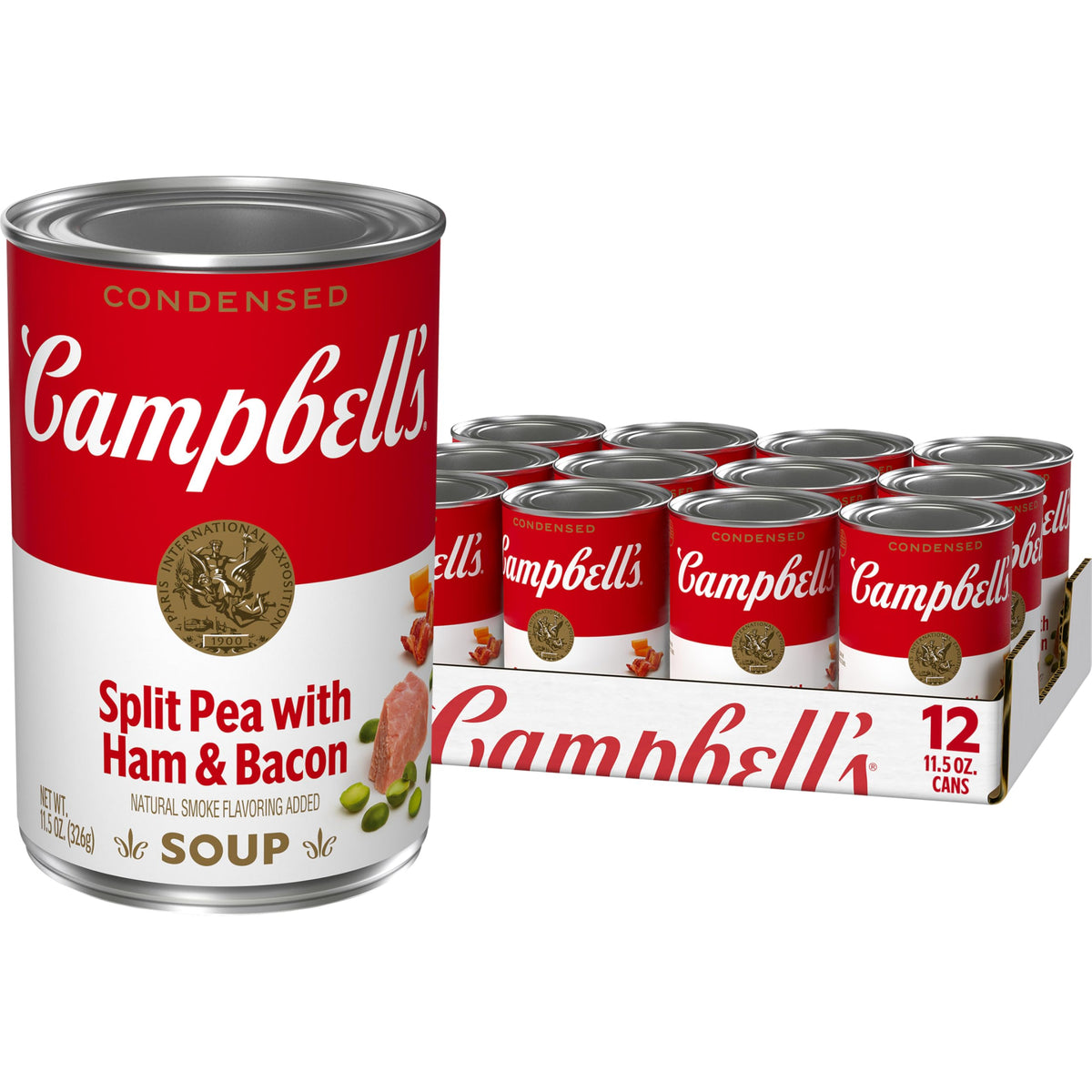 Campbell's Condensed Split Pea with Ham Soup — 11.5 oz (Pack of 12) | Hearty Ready-to-Heat Comfort