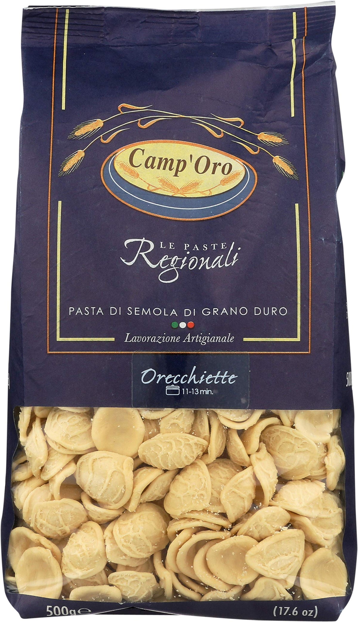 Camp'Oro Le Regionali Orecchiette Pasta – Pack of 4 Bags, Bronze-Die Molise Pasta