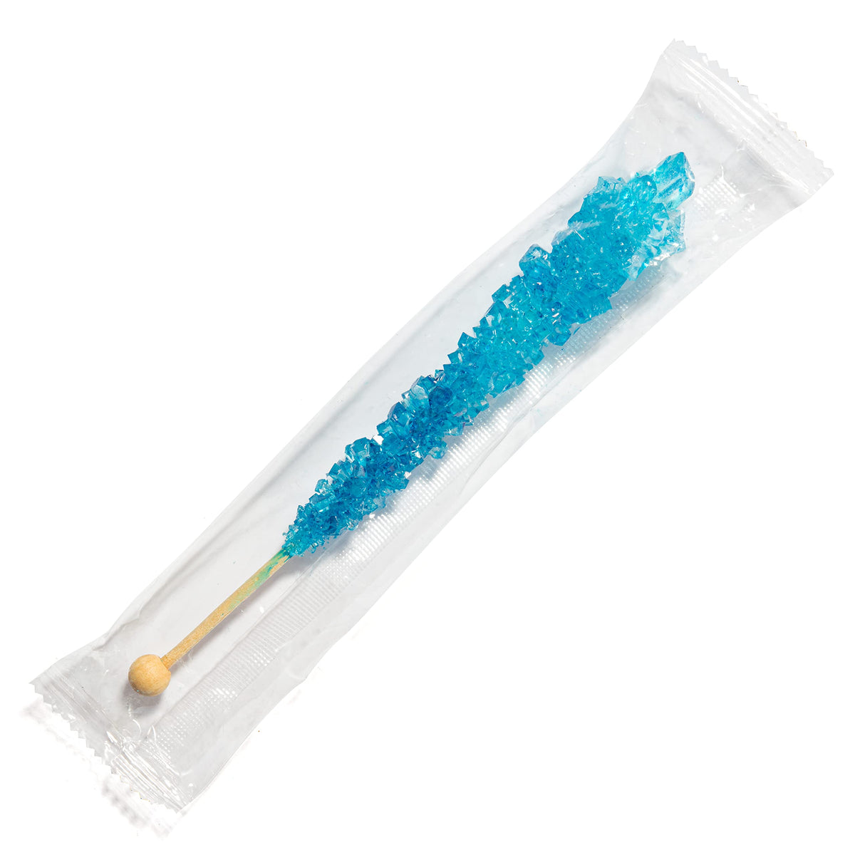 Candy Envy Blue Rock Candy Sugar Sticks – Blue Raspberry Flavor, 36 Individually Wrapped Party Favors