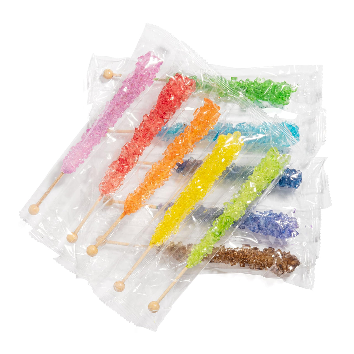 Candy Envy Rock Candy Sticks – 36 Assorted, Individually Wrapped Treats