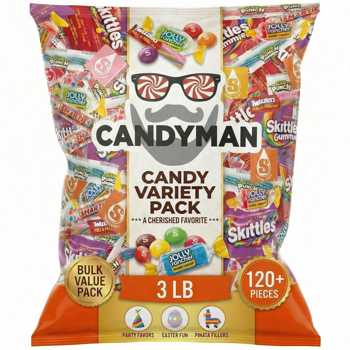CANDYMAN Assorted Candy Variety Pack – 3lb Bulk Candy for Party Favors