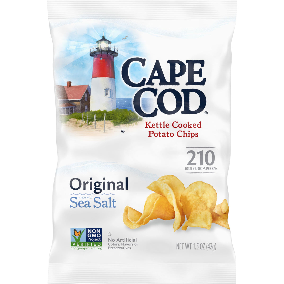 Cape Cod Original Kettle Cooked Potato Chips – 1.5 oz Snack Bags (56 Count)