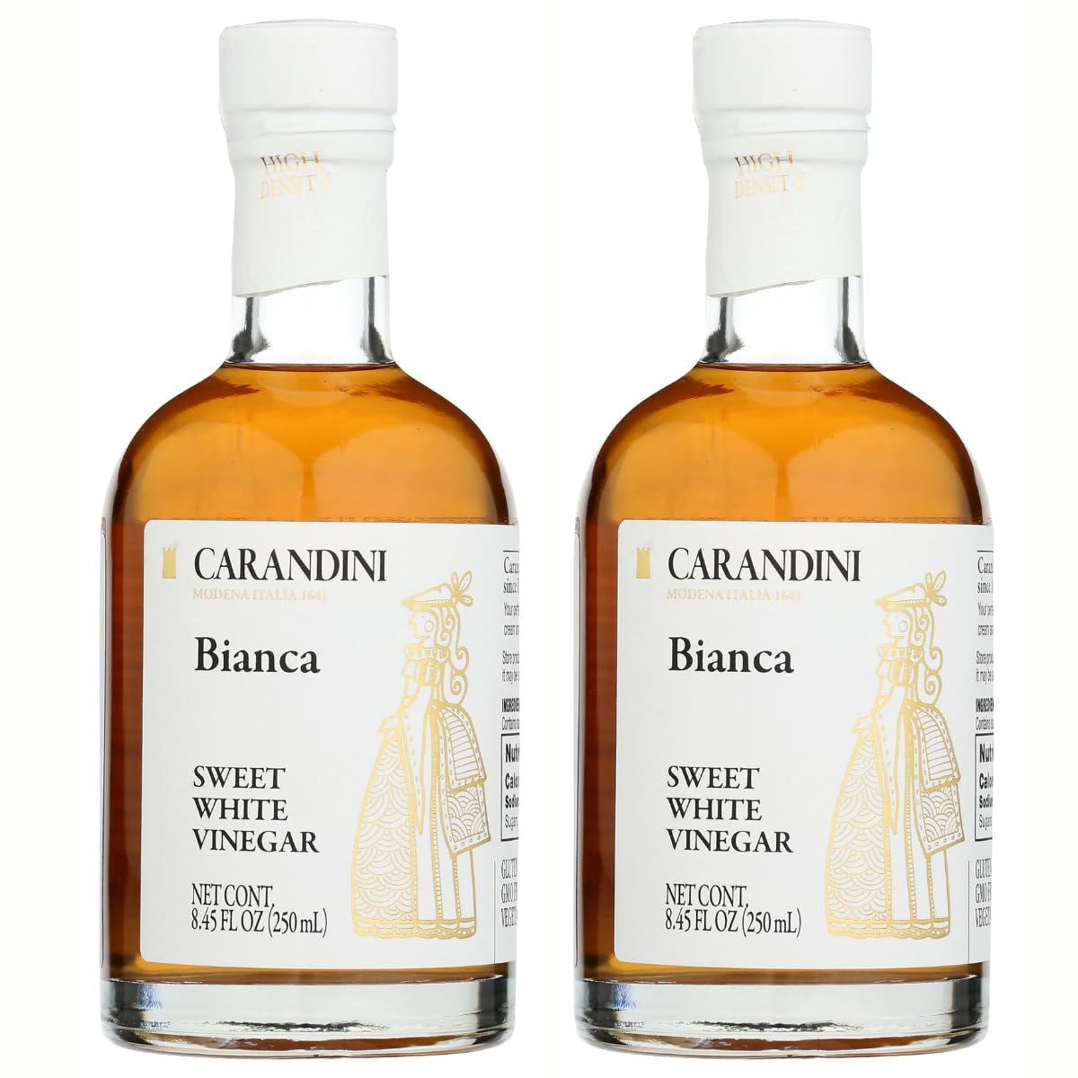 Carandini Bianca Sweet White Vinegar – Italian White Balsamic-Style Vinegar, 2 x 8.45 fl oz
