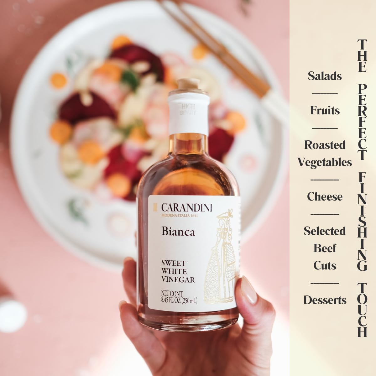 Carandini Bianca Sweet White Vinegar – Italian White Balsamic-Style Vinegar, 2 x 8.45 fl oz