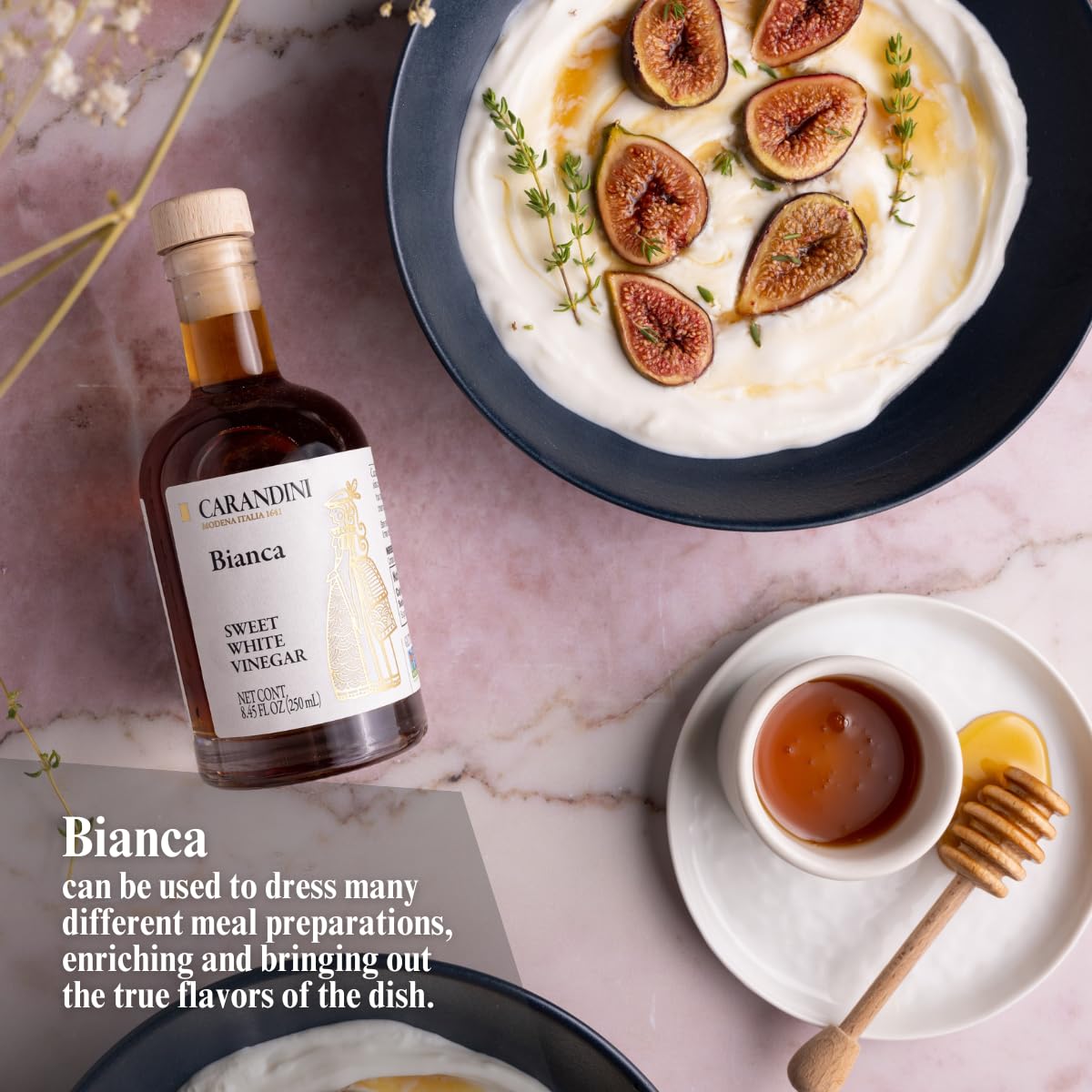 Carandini Bianca Sweet White Vinegar – Italian White Balsamic-Style Vinegar, 2 x 8.45 fl oz