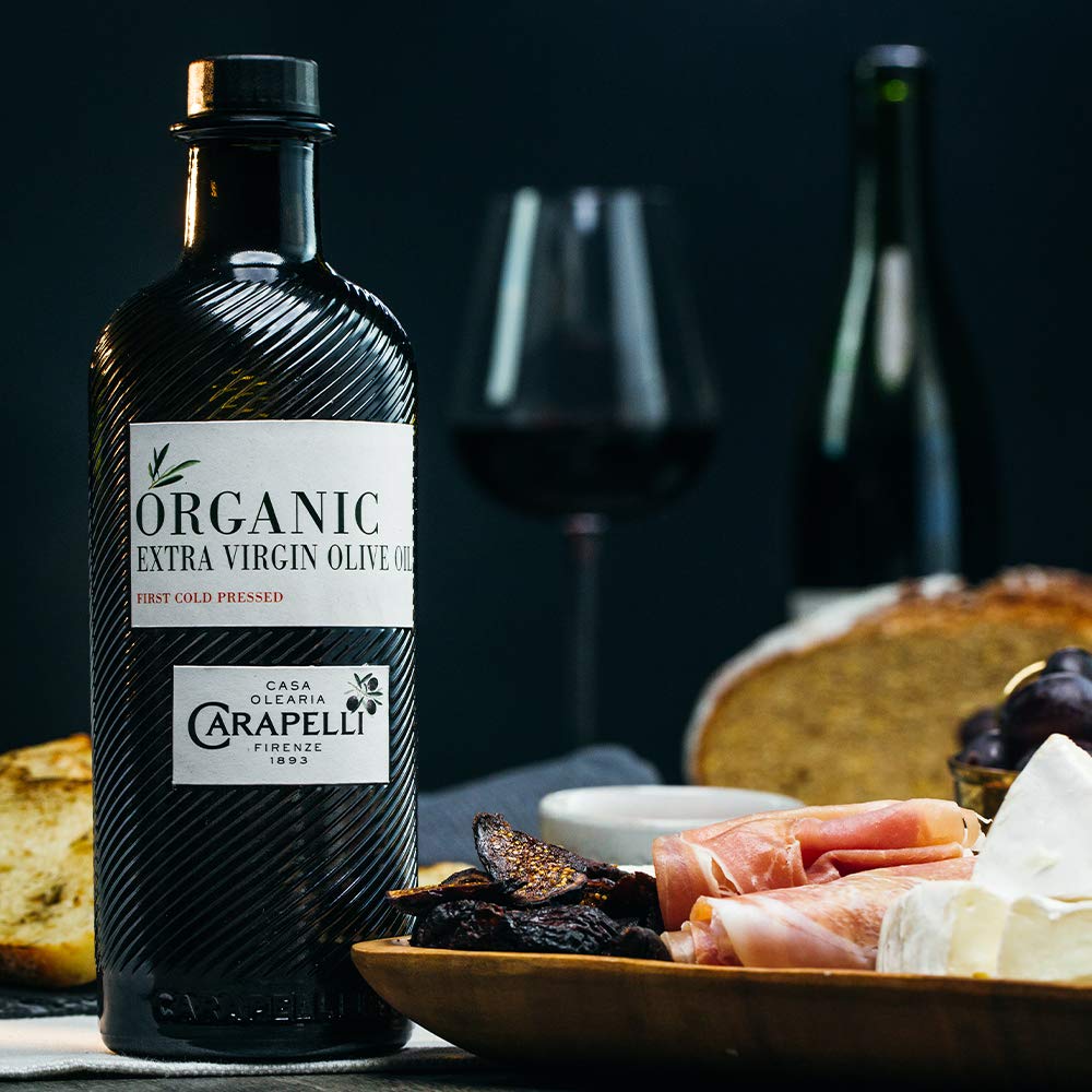 Carapelli Organic Extra Virgin Olive Oil – Cold-Pressed EVOO, 1 Liter