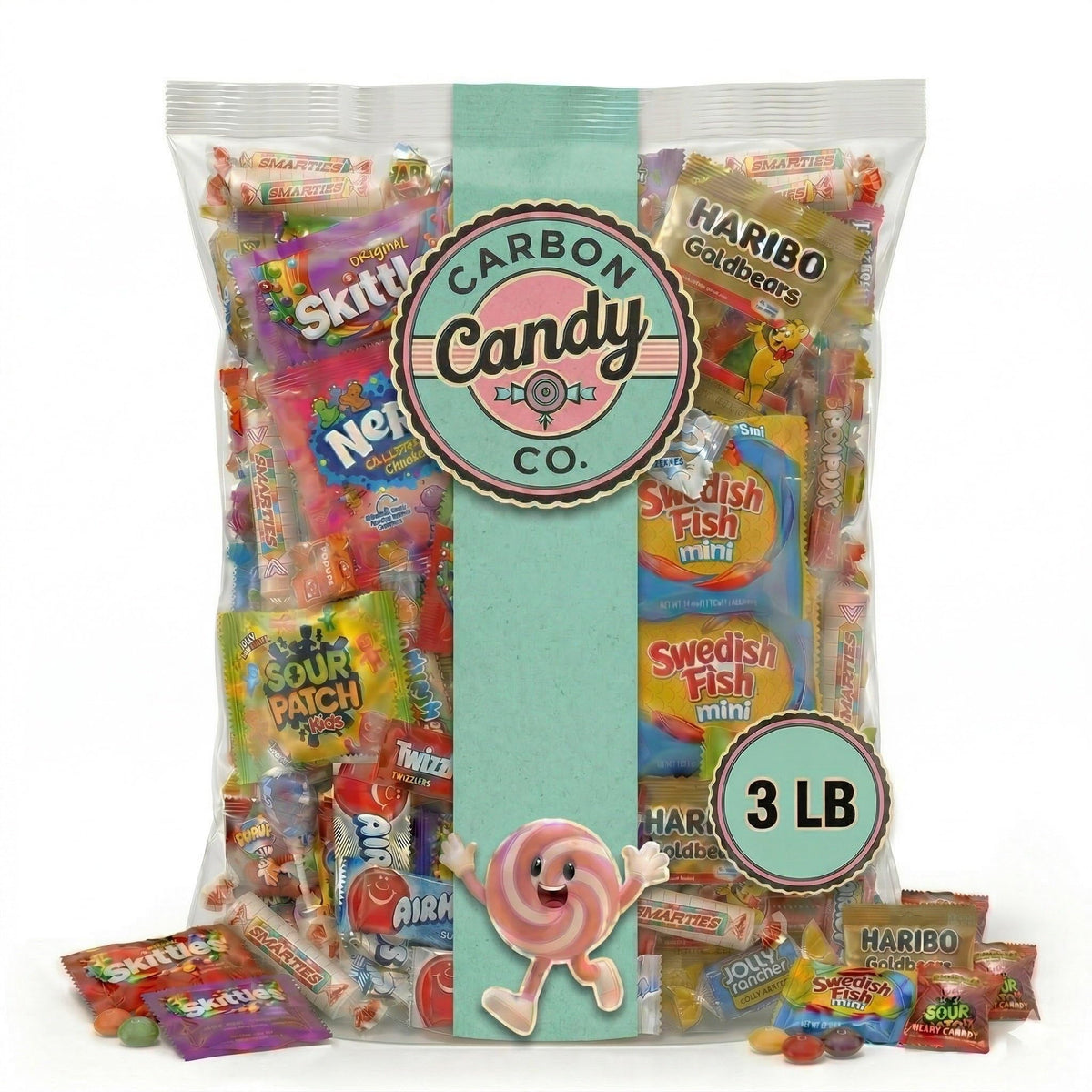 CARBON CANDY CO. Bulk Candy Variety Pack – 3 lb, Individually Wrapped Assorted Sweets for Parties