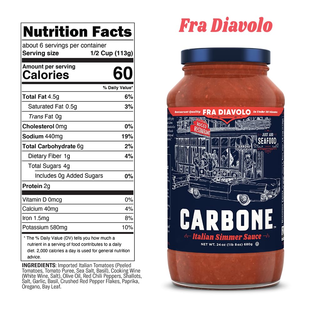 Carbone Simmer Sauce Variety Pack: Bolognese, Fra Diavolo & Cacciatore | Gluten Free, Non-GMO, Low Carb