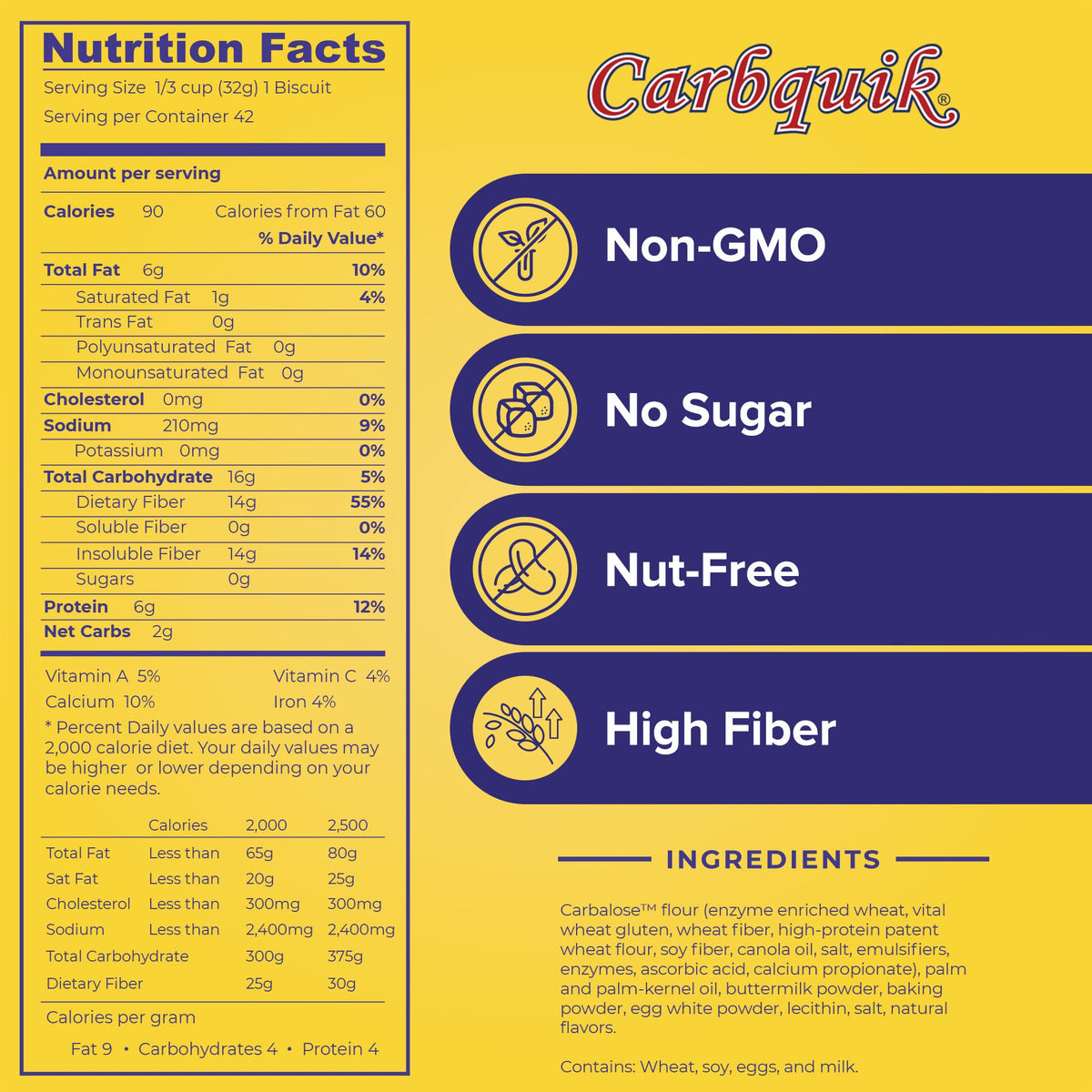 Carbquik Baking Mix 3 lb - 90 Biscuits, 2g Net Carbs per Biscuit