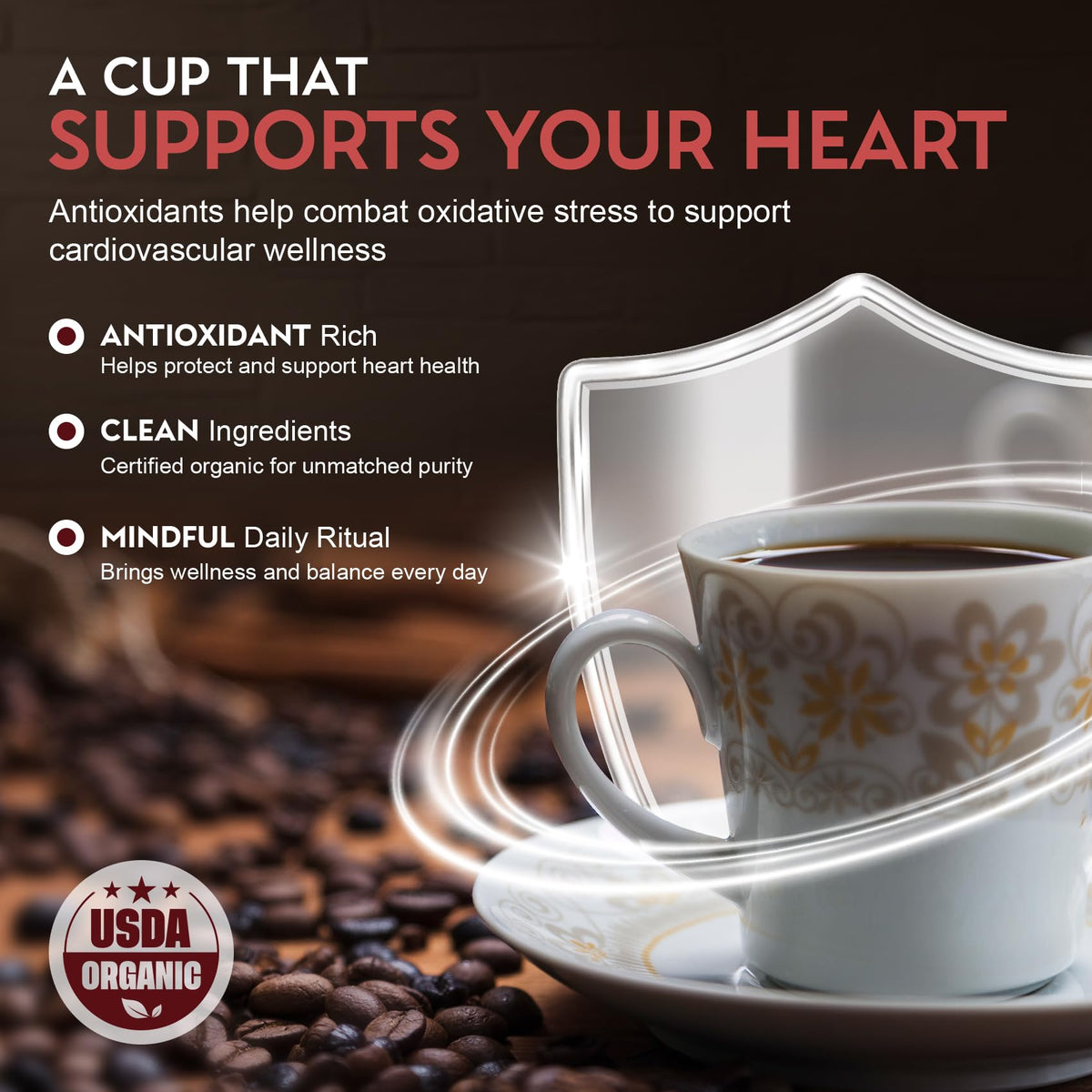 Cardiology Coffee – Organic Mold-Free Whole Bean Dark Roast 12oz | Heart-Healthy & Antioxidant-Rich